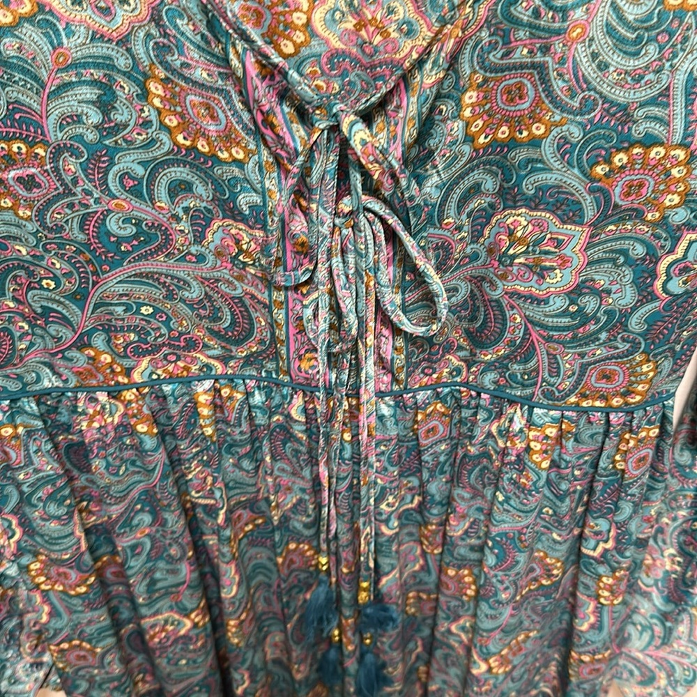 Boho Long Sleeve Silk Maxi Dress - Picture 10 of 16